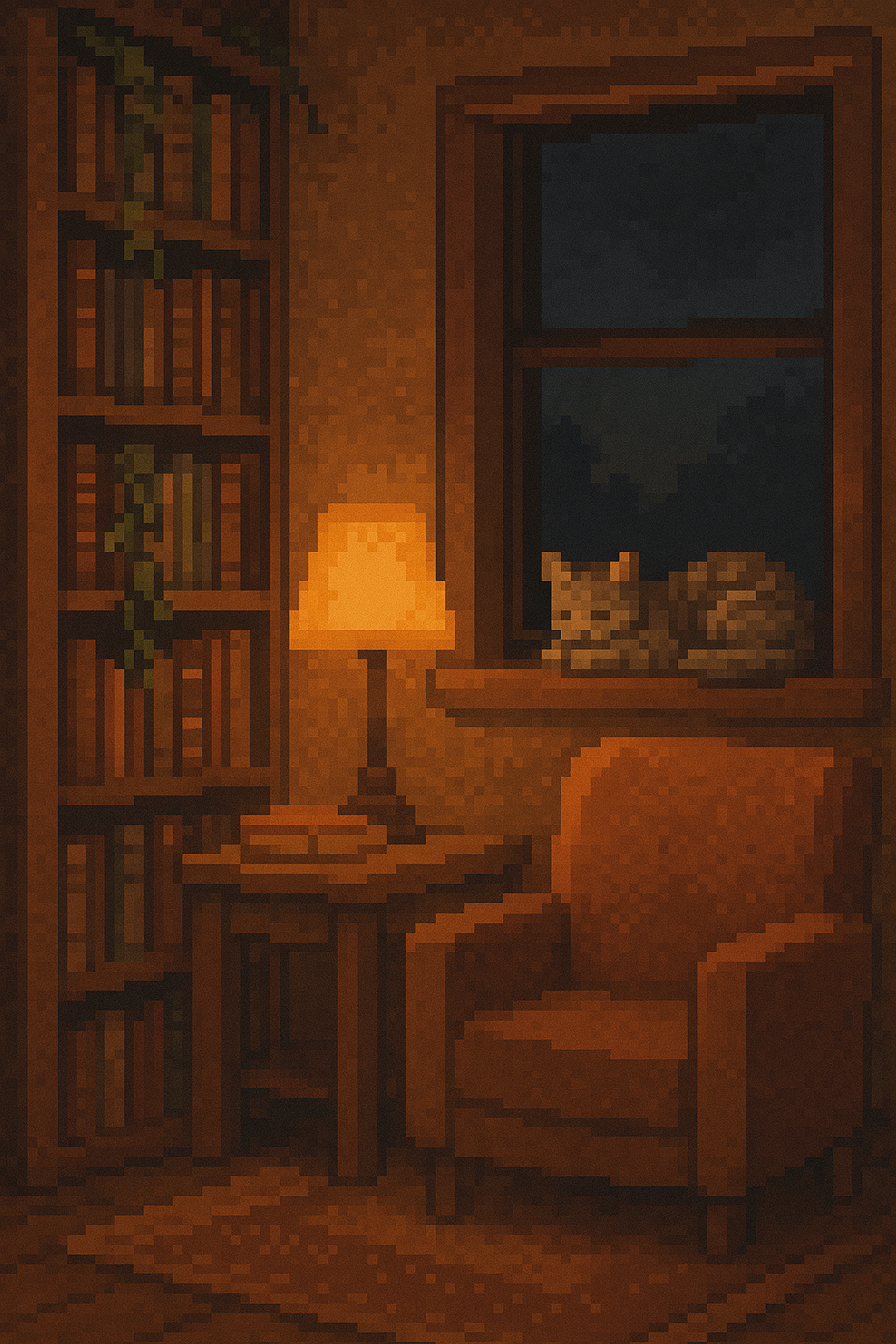 Pixel mountain sunrise poster